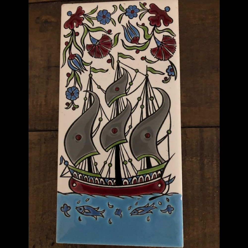 Decorative Keramin Rodos Greek handmade wall tile.